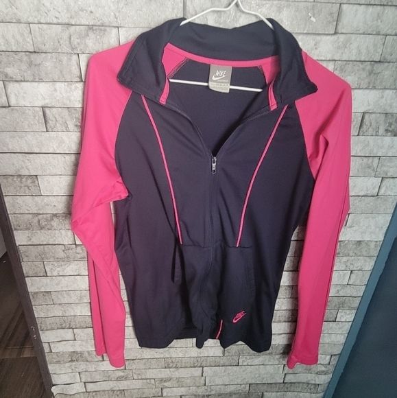 Nike Performance zip up Track Jacket Size‎ Medium Navy & pink - Picture 1 of 5